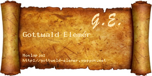 Gottwald Elemér névjegykártya